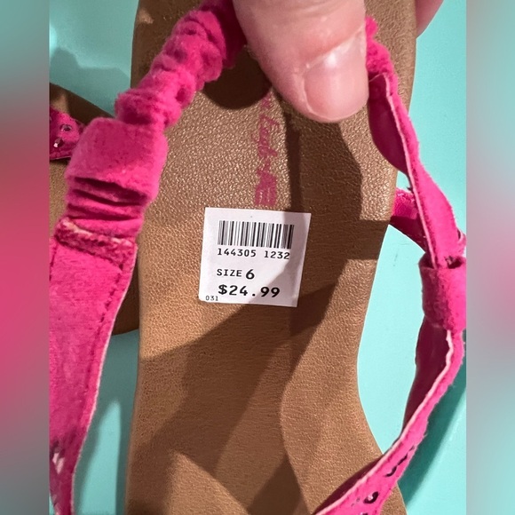 Girls kids AE American Eagle pink sandals 6 NEW NWT fits women’s 8 - Picture 3 of 5